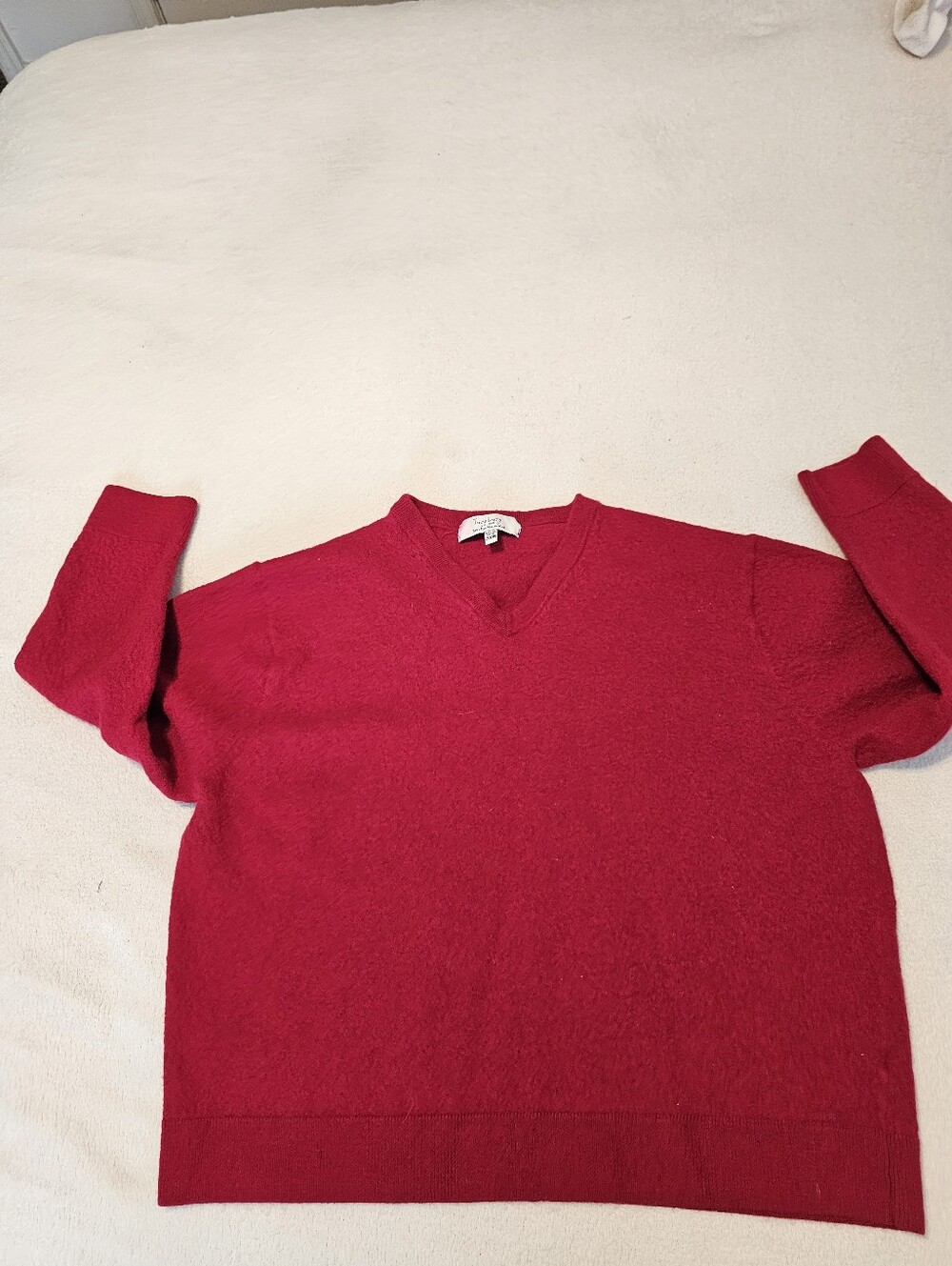 Turnbury Extra Fine Merino Wool Red Ladies Sweater XS EUC EXCEPT SHRUNKEN SIZE